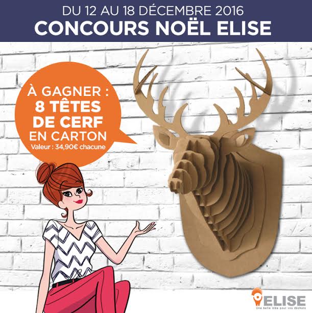 Gagnez votre tête de cerf en carton pour Noël