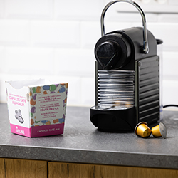 corbeille de tri pour le recyclage  des capsules café